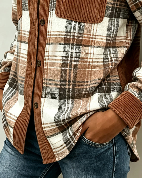 Skjorte ternet Patchwork Lomme