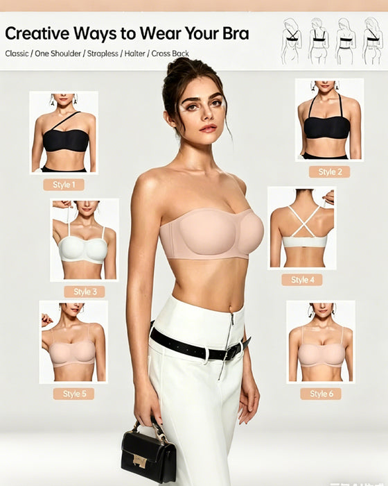 Bh Stropløs Ensfarvet Push-Up