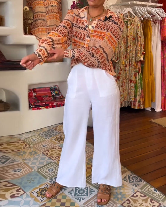 Skjorte med retro print