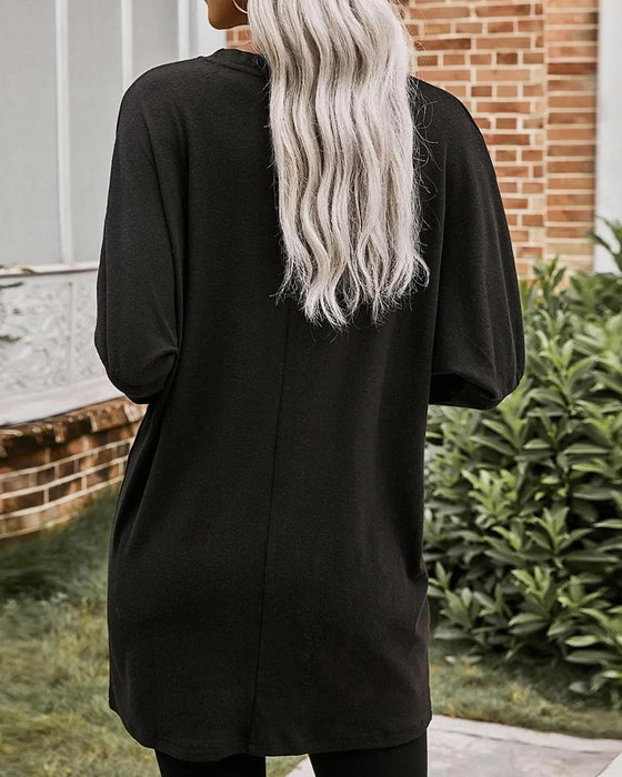 T-Shirt Langærmet Afslappet Lomme