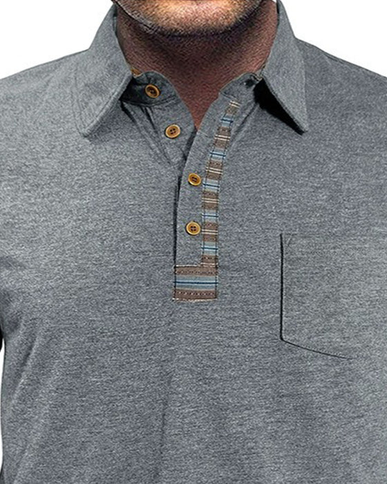 Bluse Herre Knap Revers Polo