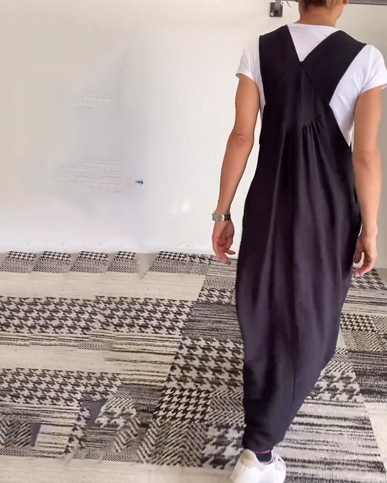 Kjole afslappet ensfarvet hofteholder