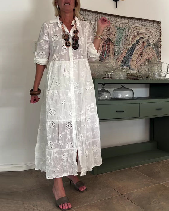 Kjole Elegant Hul Blomst