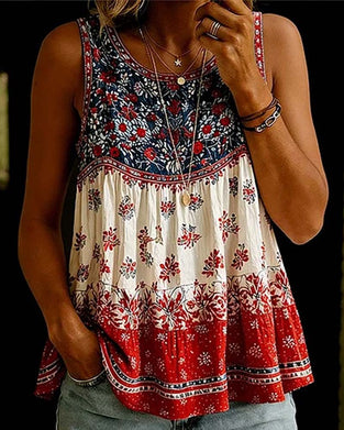 Tank Top Ærmeløs Rundhalset Bohemian