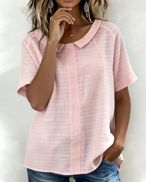 Bluse Tekstureret Peter Pan Krave