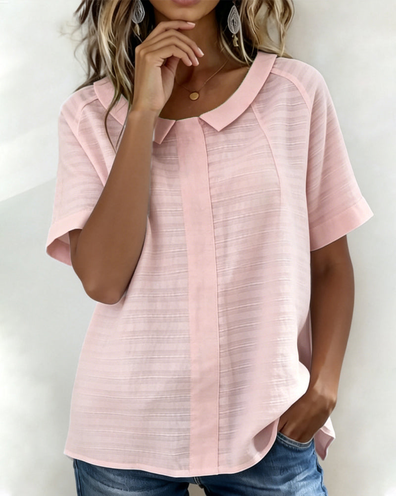 Bluse Tekstureret Peter Pan Krave