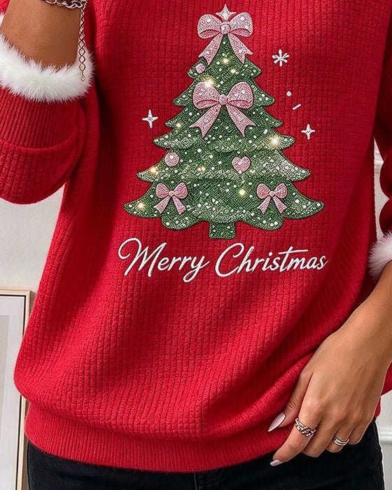 Sweatshirt Juletræ Kontrastfarve