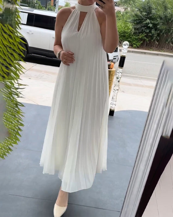 Kjole Halter Rynket Elegant