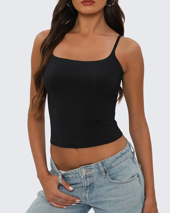 Cami Top Ensfarvet Casual