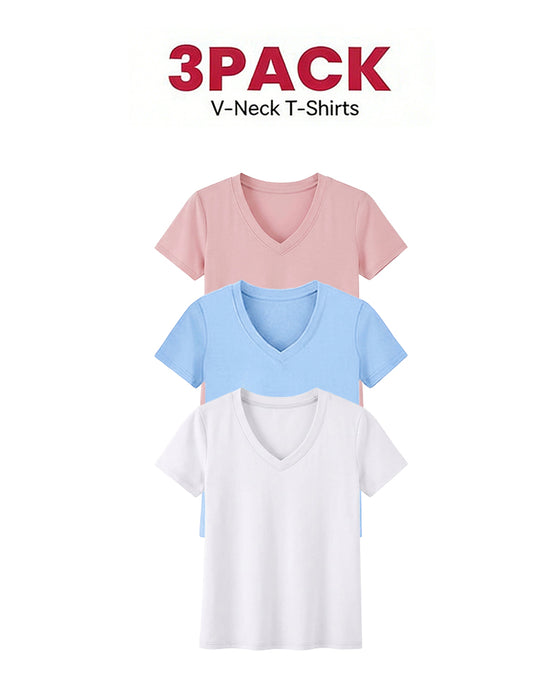 1/3-Pakke Komfortable Basic T-Shirts Til Kvinder
