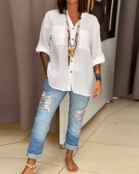 Stilfulde jeans med pailletter