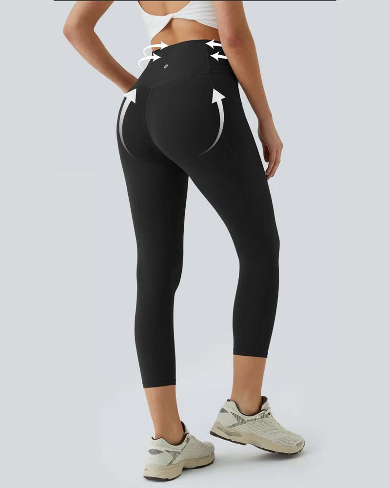 Leggings Høj Talje Syv-Ottendedele Formende Yoga