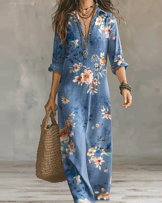 Kjole Blomstret Print Maxi