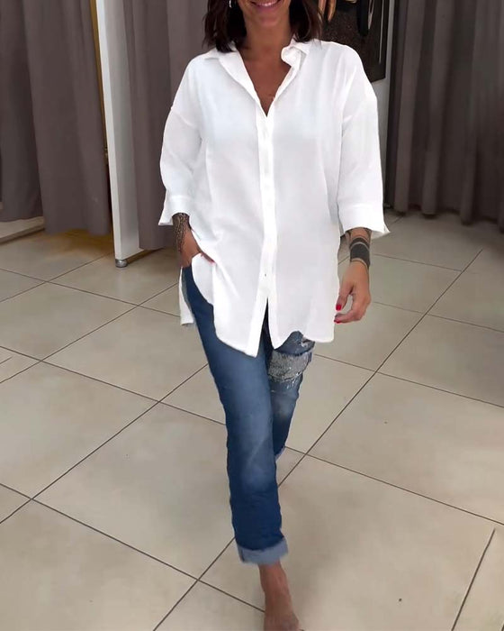 Hvid skjorte i overdimensioneret pasform