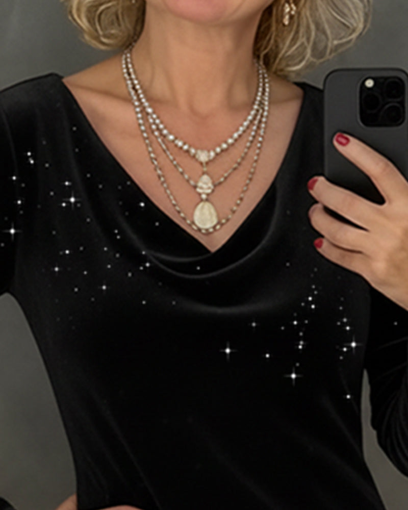 Kjole Med Fin Glitre Og Lige Snit