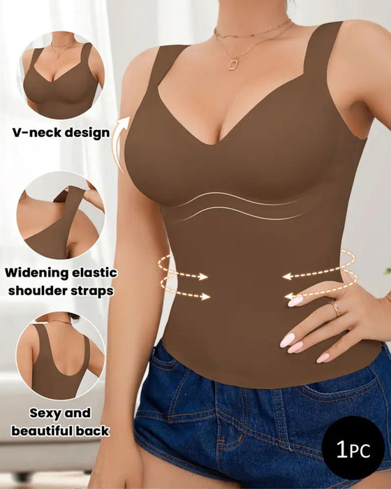 Tank Top Shapewear Bred Strop V-Hals