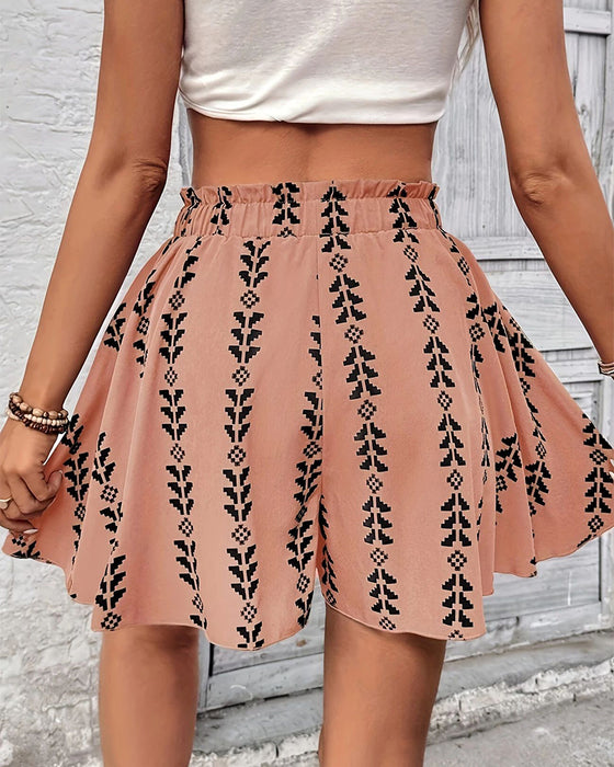 Shorts Tryk Snøre Loose Fit Flare
