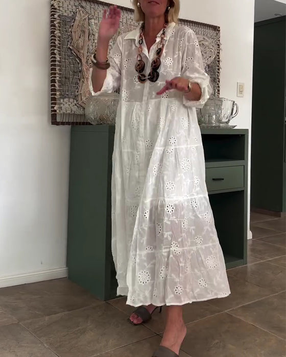 Kjole Elegant Hul Blomst