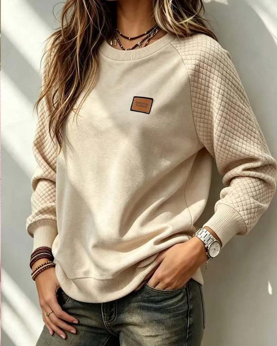 Sweatshirt Rundhals Argyle Raglanærme Pullover