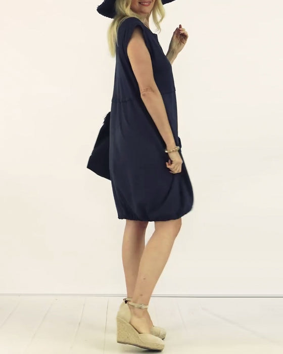 Kjole Rund Hals Ærmeløs Trykt