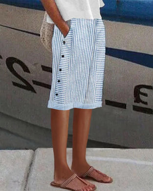 Shorts afslappet stribet lomme