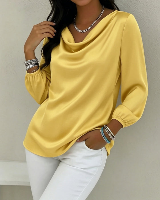 Top Ensfarvet Cowl Krave