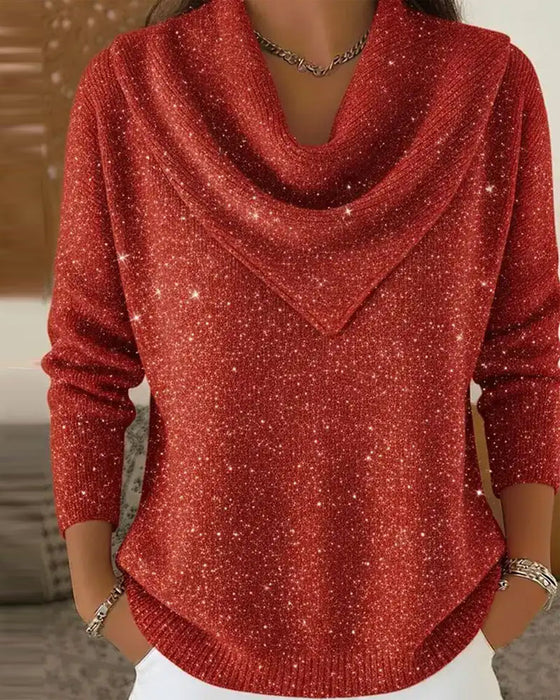 Pullover Mock Hals Casual Lang Ærme