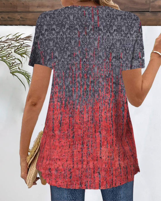 Bluse Falsk To-Del Kortærmet Uregelmæssig