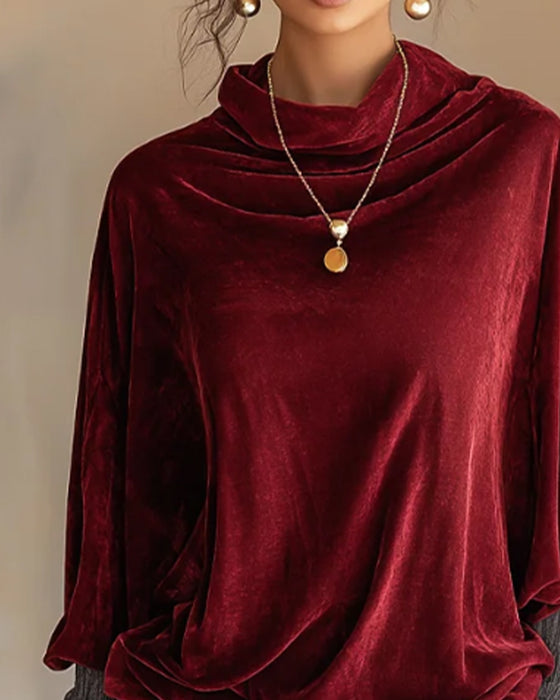 Bluse Draperet Hals Casual