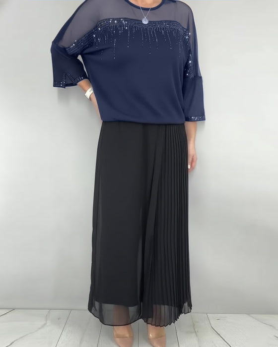Bluse Mesh Splejset Løs