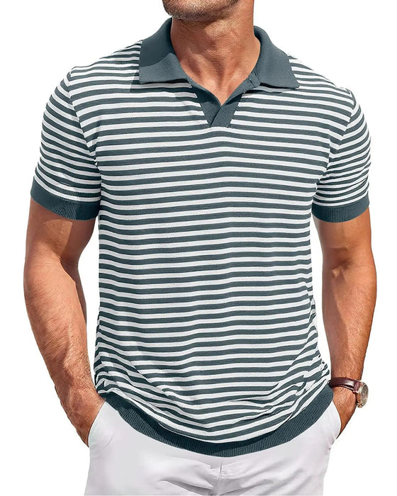 T-Shirt Polokrave Stribe Farveblok