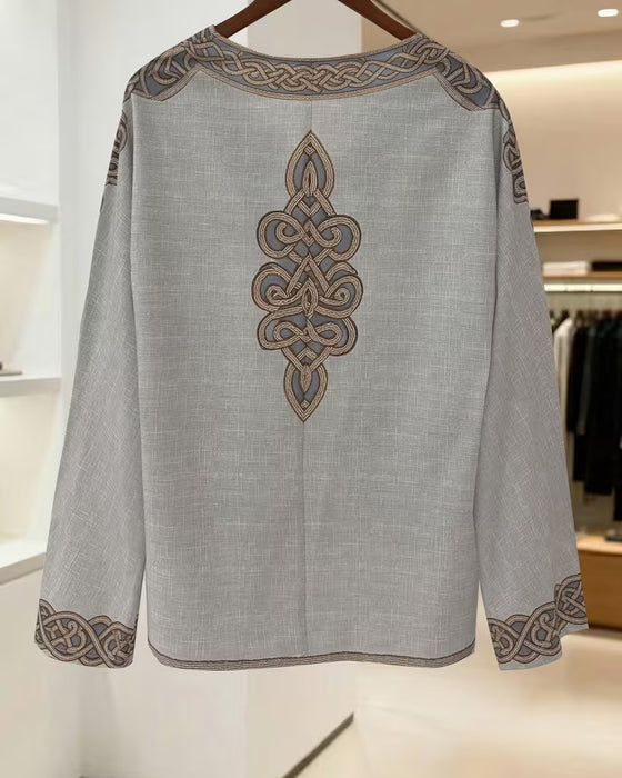Bluse V-Hals Linje Kontrast Patchwork
