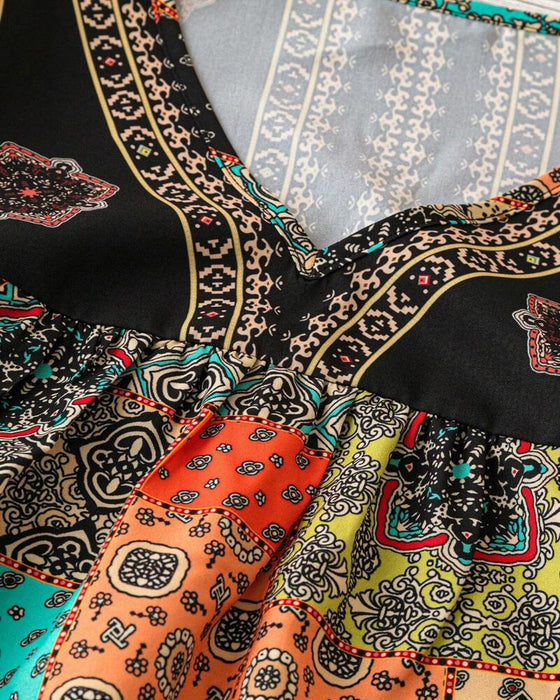 Plissede T-shirt Med Vintage-Mønster