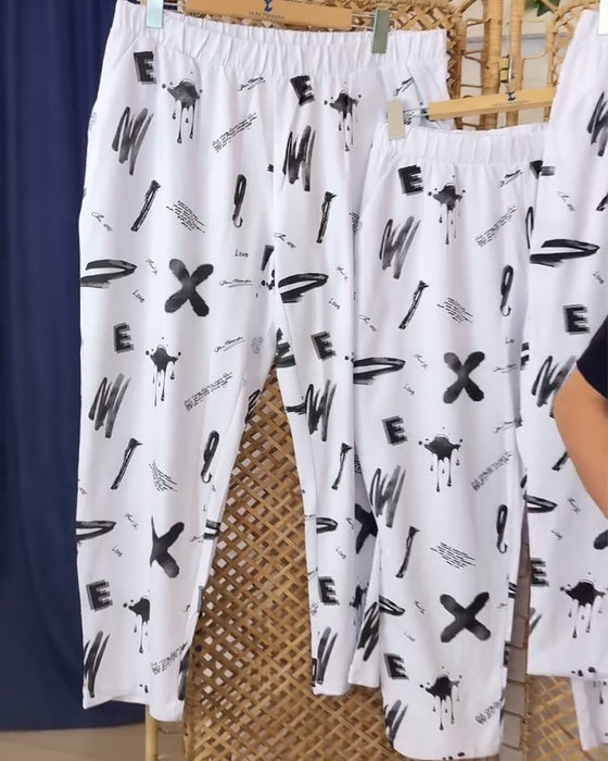 Bukser mellemhøje afslappet print