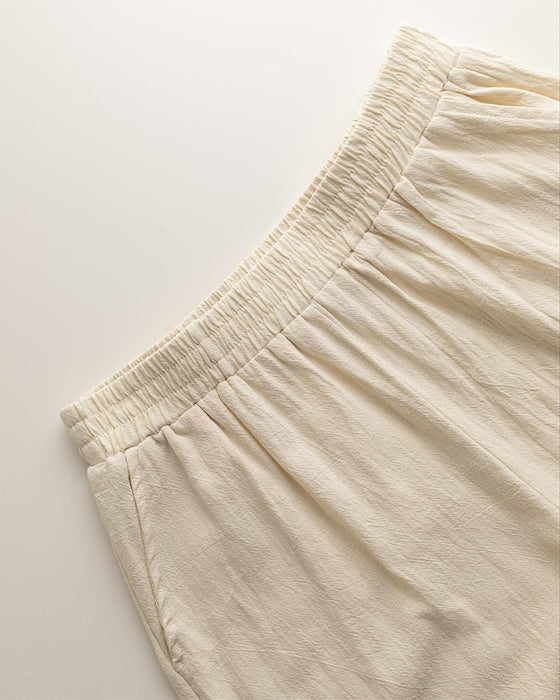 Set Ærmeløs Rund Hals Ruffle Bred Ben