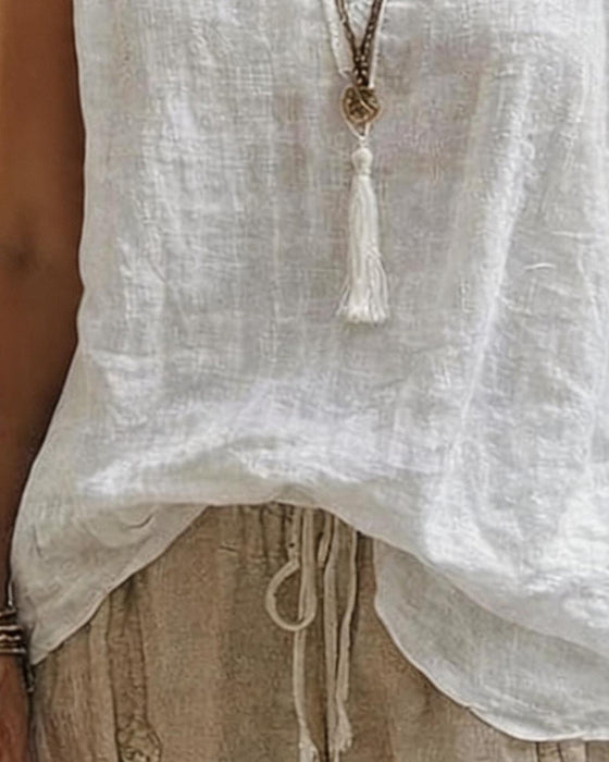 Tank Top Blonde Strop Hvid