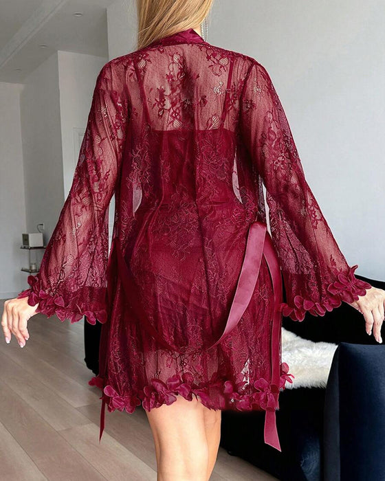Kjole Blonde Cover-Up Spaghettistropper Blondekant Pyjamas