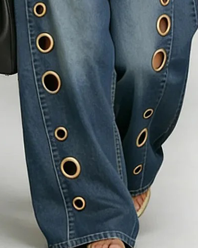 Jeans Højtaljet Bred Ben