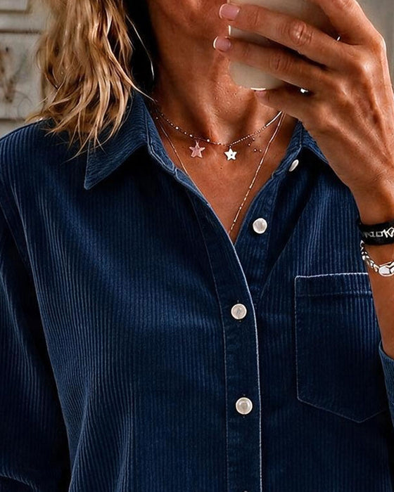 Bluse Fløjl Asymmetrisk Kant
