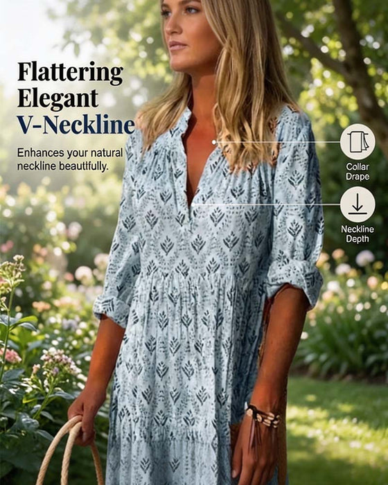Kjole Vintage V-Udskæring Blomstret