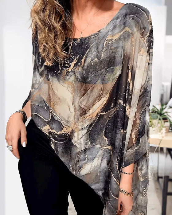 Bluse Flagermusærme Tie-Dye Løs