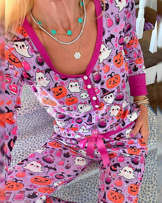 Sæt Halloween Tema Pyjamas