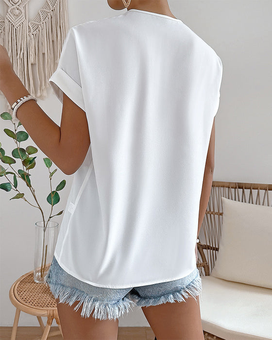 Bluse Med Elegante Flagermusærmer