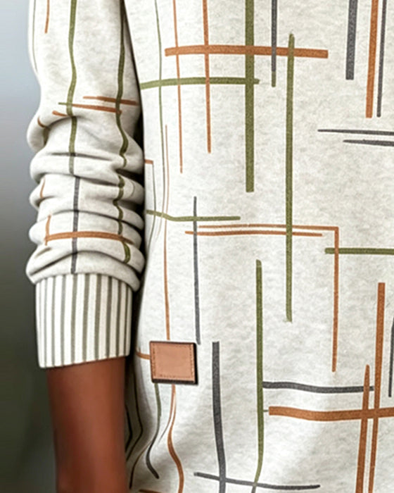 Sweatshirt V-Hals Linje Slids