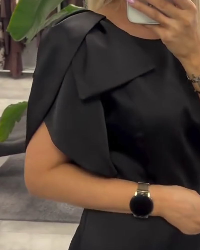 Kjole Boble Kortærmet Rund Halsudskæring