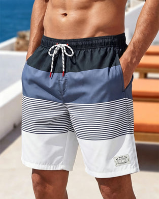 Shorts Herre Farveblokeret Stribet Strand