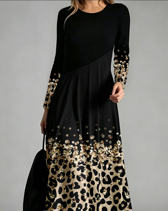 Kjole Ombre Leopard Casual