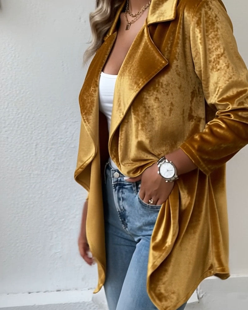 Frakke Uregelmæssig Jakkeslag Fløjl