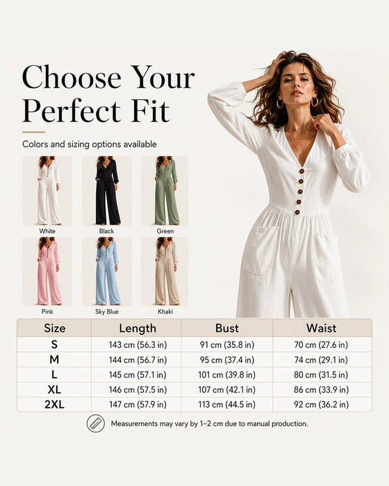 Jumpsuit Casual Lomme Lang Ærme