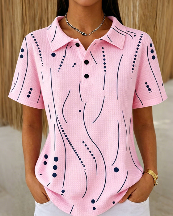 Bluse Polo Krave Linje Knap